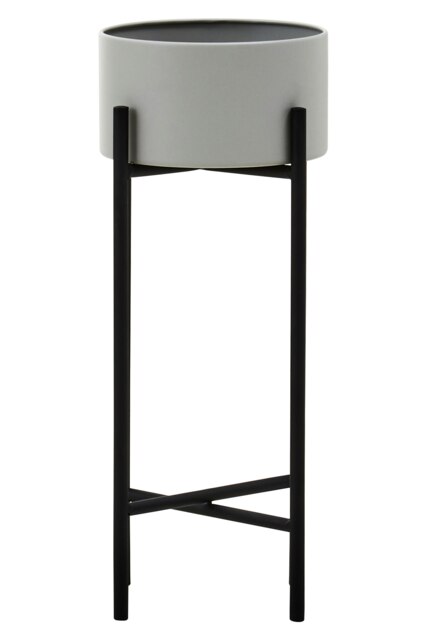 Interiors by Premier Design Large Grey And Black Floor Standing Planter, Sturdy And Durable Outdoor Pot For Artificial Flowers
