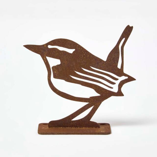Homescapes Steel Eurasian Wren Fence Topper