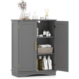 COSTWAY Bathroom Storage Cabinet Cupboard Buffet Cabinet-Grey