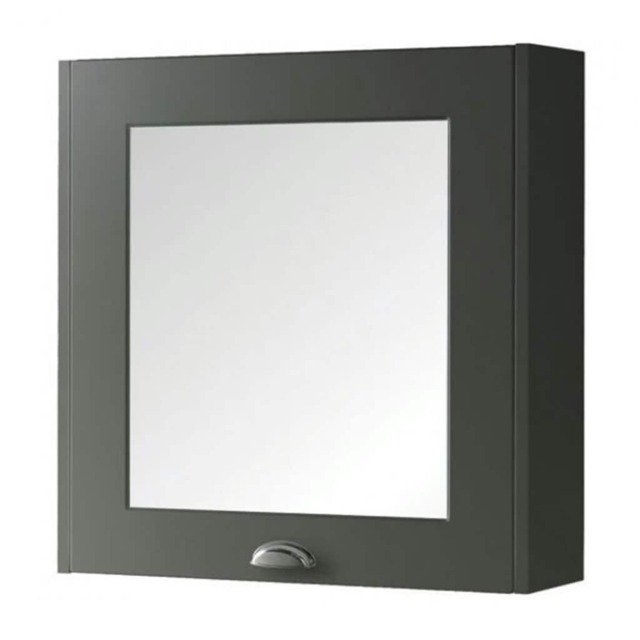 Bathroom Mirror Cabinet 600mm Wide - Matt Grey - (Aberdeen) Grey Grey 1