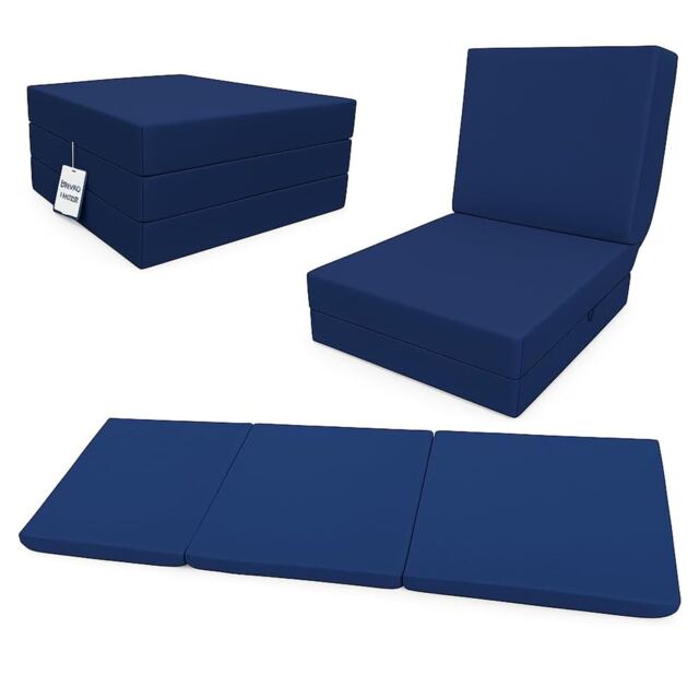 House Of Home Adult-Length Fold-Out Z Bed Chair for Kids & Teens Royal Blue
