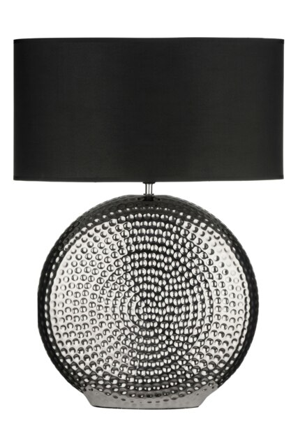 Interiors By Premier Functional Small Hammered Chrome Finish Table Lamp, Elegant Lamp On The Table For Livingroom, Decorative Lamp