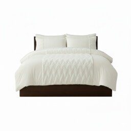 Zig Zag 3D Teddy Duvet Cover Set Ultra Soft Teddy Fleece Bedding with Pillowcases Cream Super King