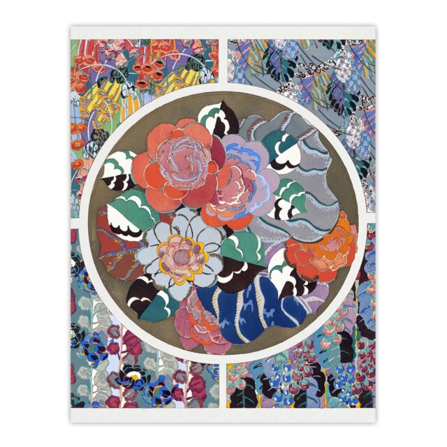 "Floral Art Deco Pattern Benedictus Vintage Huge Wall Art Poster Print 24X32"""