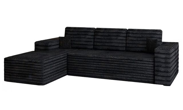 Modern L Shaped Corner Sofa with Chaise Deep Seating Detachable Headrest Cushions No Assembly Living Room Sofa