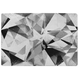 Black & White Geometric Grunge Pattern Rug Multi