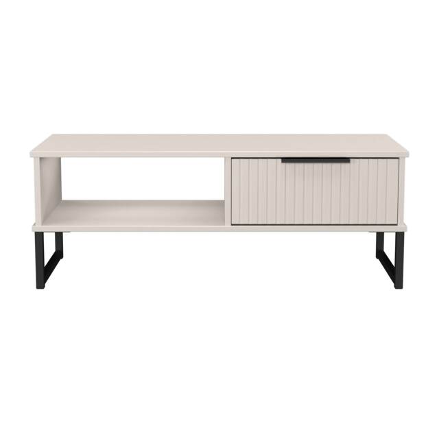 Menai 1 Drawer Coffee Table in Kashmir Matt (Ready Assembled) Cream Kashmir Matt