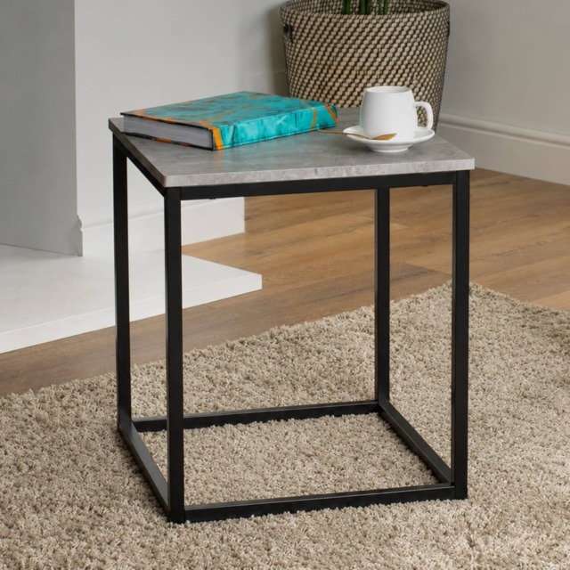 Industrial Concrete Effect Side Table