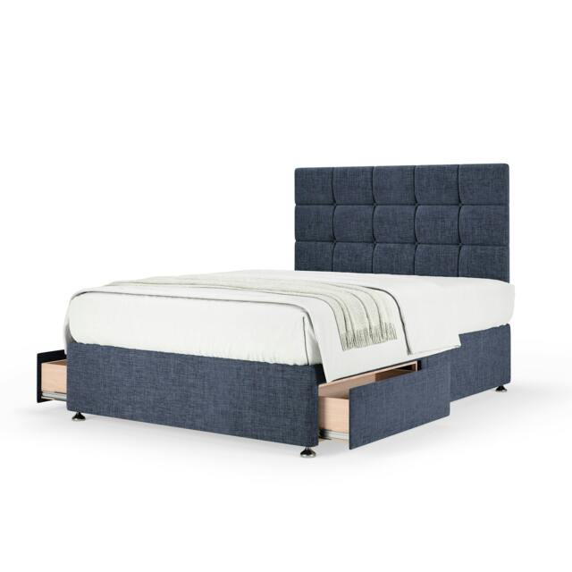 Memory Maestro Memory Foam Midnight Linen 2 Drawer Divan Set And Pearl Headboard Super King