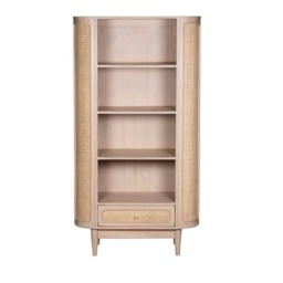 Carlester Cane And Wood Bookcase Brown