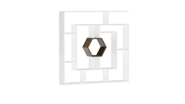 Decorotika Labrina Geometric Design Bookcase - 134 cm H x 134 cm W x 23 cm D