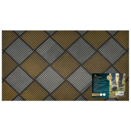 JVL Platina Rubber Scraper Doormat 40x70cm, Gold/Silver