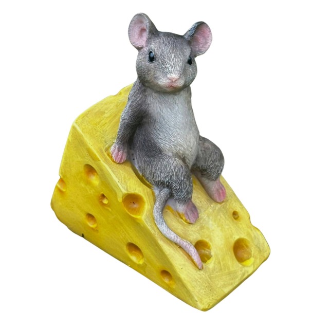 Animal Crackers Mouse On Cheese Wedge Fairy Woodland Garden Ornament, Mice Lover Gift
