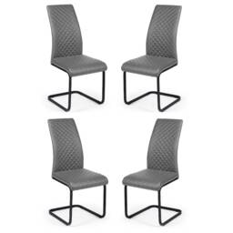 Windsor Premium Grey Upholstered Cantilever Dining Chairs - Set of 4