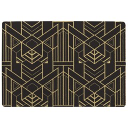 Golden Lined Shape Rug Multi