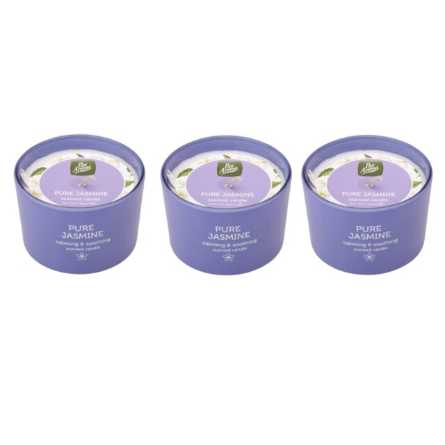 Pack of 3 Pan Aroma Pure Jasmine Scented Jar Candle 85g