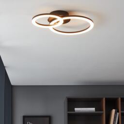 EGLO Parrapos-Z Modern Black Steel Smart Control, Colour Changing Ceiling Light, (W) 30cm