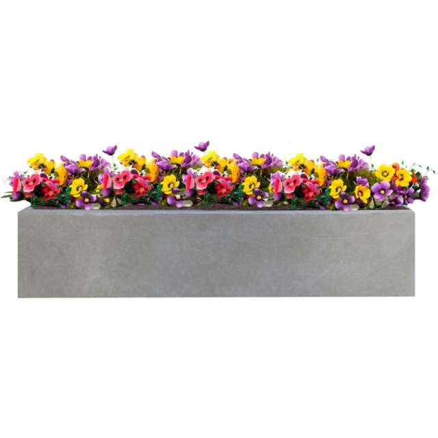 Window Box Light Concrete Grey Garden Planter L80 W17 H17.5 cm, 24 ltrs Cap.
