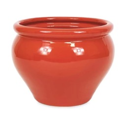 Verano Spanish Ceramics Bola Plant Pot - 25cm Dipped Red Red