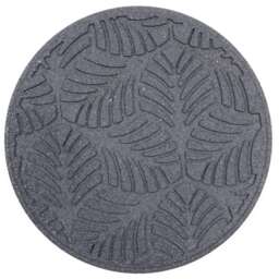 Stepping Stones Rubber Path Walkway Stone Geo Leaves Design - Grey - Pack of 1 Grey Grey Pack of 1