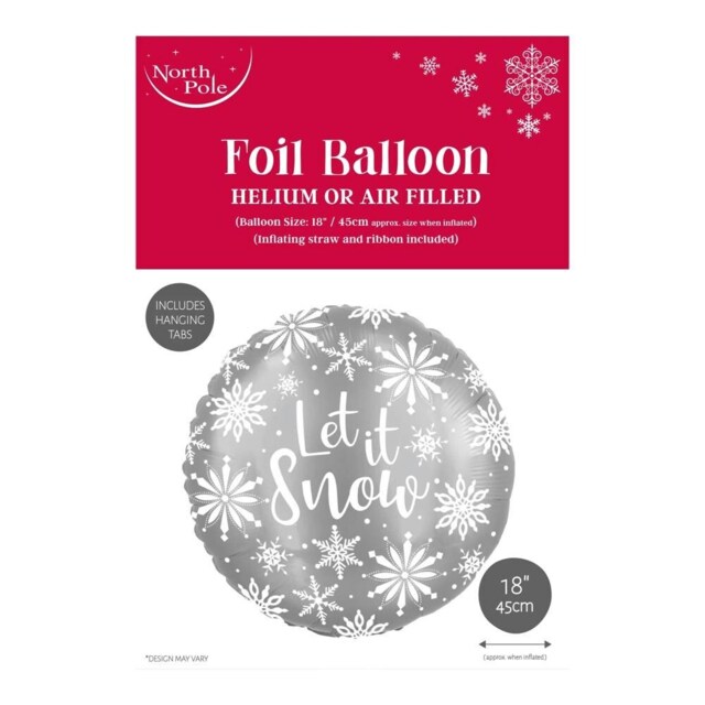 "Pack of 6 18"" Let Is Snow Christmas Foil Balloons"