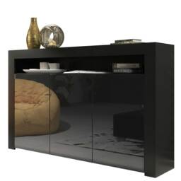 Sideboard TV Unit TV Stand Black High Gloss Storage Cabinet Media Console Cupboard 155cm