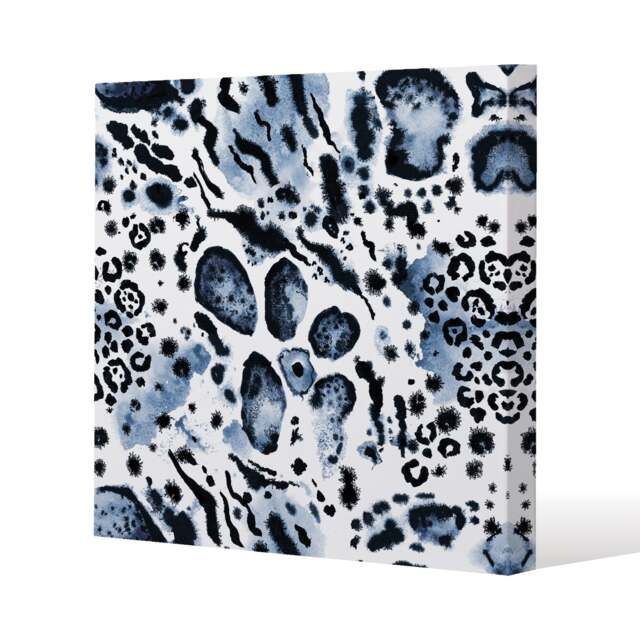 Blue Leopard Print (Canvas Print) / 46 x 46 x 4cm Multi