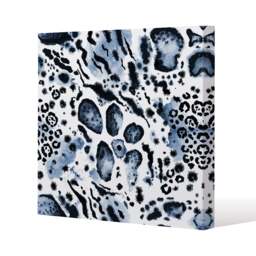 Blue Leopard Print (Canvas Print) / 46 x 46 x 4cm Multi