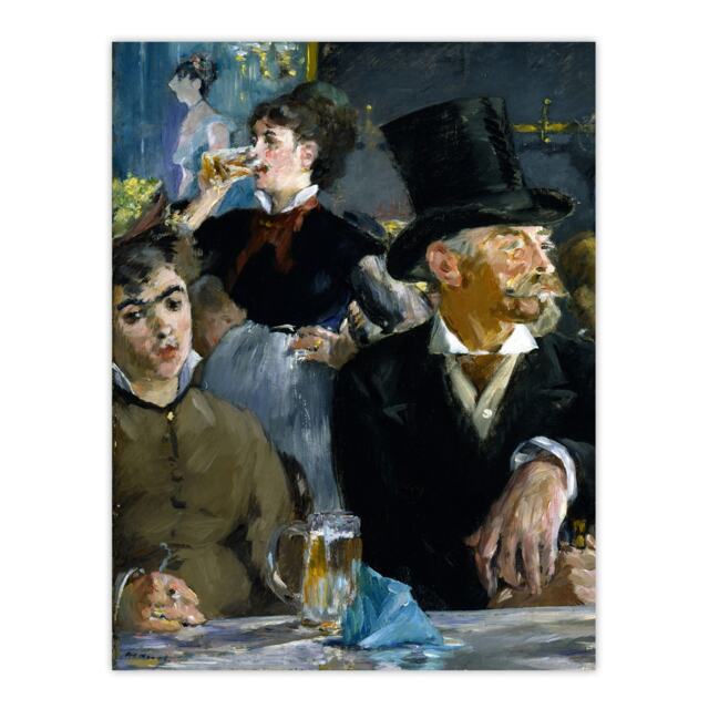 "At the Cafe Paris Nightlife Scene Manet Vintage Wall Art Poster Print 12X16"""
