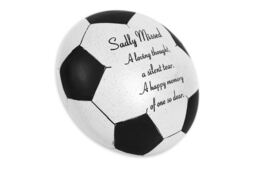 Sadly Missed Graveside Memorial Football Grave Decoration Garden Ornament Black