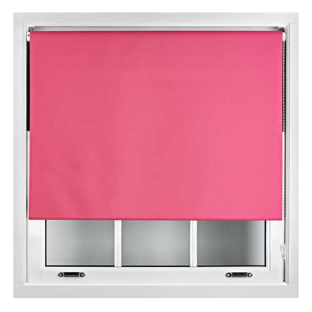 Blackout Roller Blind 55cm Wide x 165cm Long Metal Fittings Pink Fuchsia