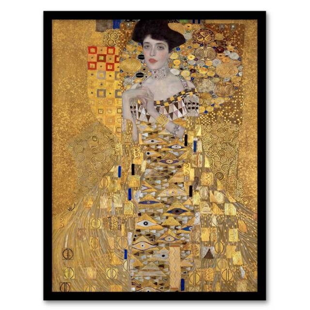 Gustav Klimt Framed Wall Art Print Portrait of Adele Bloch Bauer I Home Décor