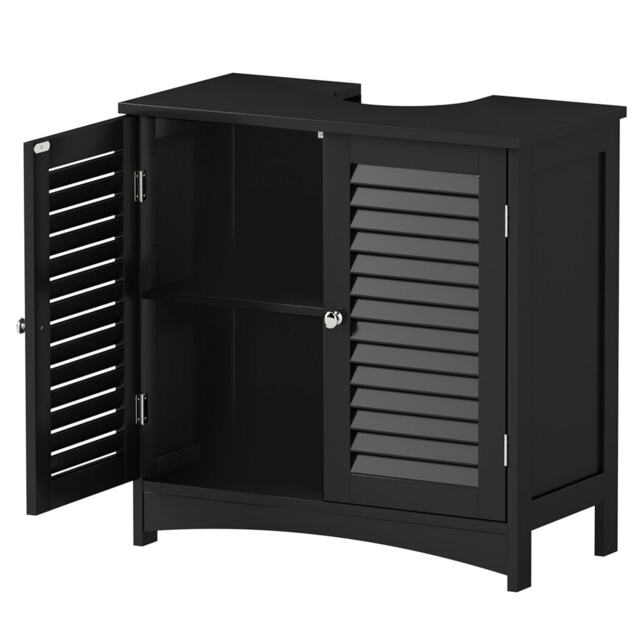 Levede Black Wooden Bathroom Under Sink Cabinet Basin Storage Vanity Unit