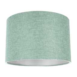 Contemporary and Sleek Mint Plain Linen Fabric Drum Lamp Shade 60w Maximum Green Mint Green 1