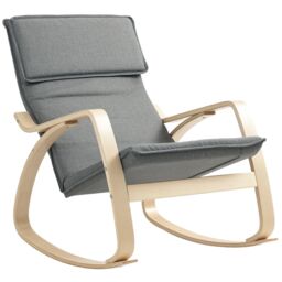 HOMCOM Comfortable Relax Rocking Chair with High Back, Grey