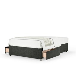 Super Ortho Orthopaedic Charcoal Linen 2 Drawer Divan Set Super King