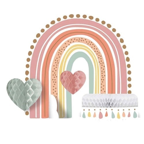 Boho Rainbow Honeycomb Centrepiece Decoration 24cm