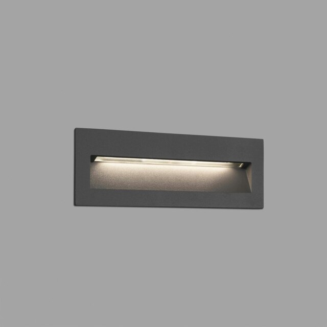 Nat LED Outdoor Recessed Wall Light Dark Grey IP65