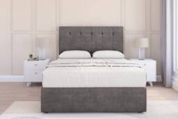 Sloomy Highbury Slate Naples Divan Bed Base No Drawers With 54 Inch Floor Standing Headboard Grey Slate King 1