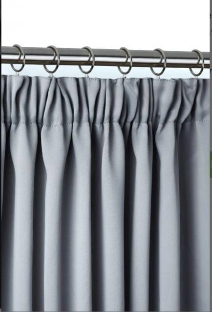 Essential Woven Thermal Blackout Pencil Pleat Curtains 228cm x 228cm Grey Grey Grey