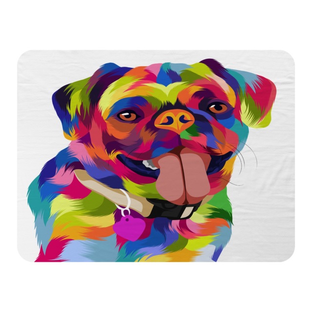 Amazing Illustration Pop Art Dog Designer Blanket Multi