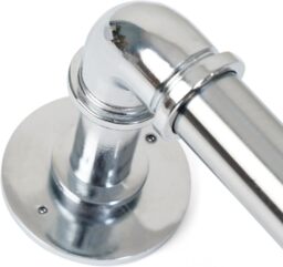 Lister Cartwright 25mm Chrome Industrial Pipe Eyelet Fixed Curtain Pole Heavy Duty Metal Curtain Rod(120 cm)