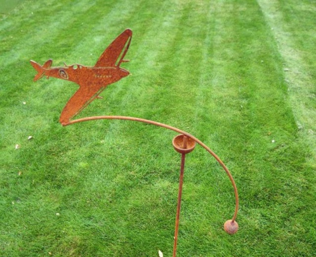 Spitfire Wind Rocker Single Bare Metal - Ready to Rust - Steel - L66 x W54 x H148.5 cm