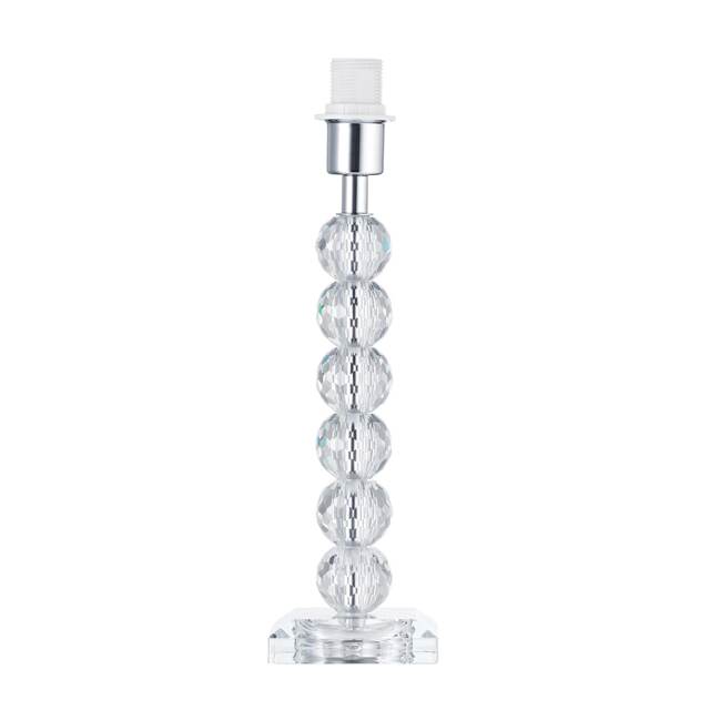 Contemporary Clear K9 Crystal Glass Table Lamp Base with Faceted Spheres Clear Transparent 1