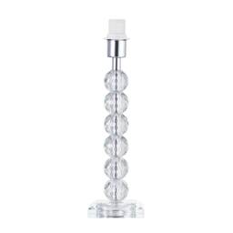 Contemporary Clear K9 Crystal Glass Table Lamp Base with Faceted Spheres Clear Transparent 1