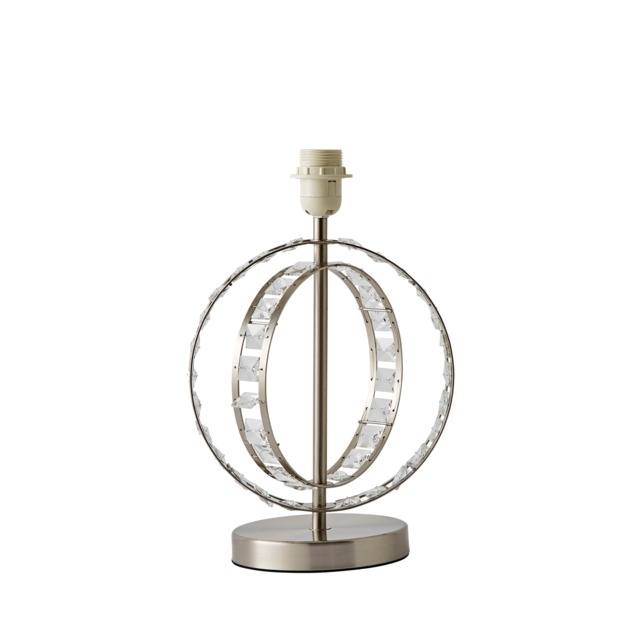 ValueLights Rothwell Chrome Acrylic Jewel Intertwined Double Hoop Design Table Lamp Base