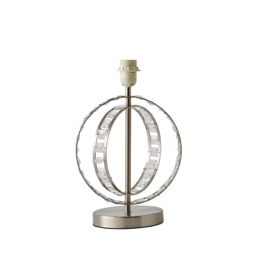 ValueLights Rothwell Chrome Acrylic Jewel Intertwined Double Hoop Design Table Lamp Base
