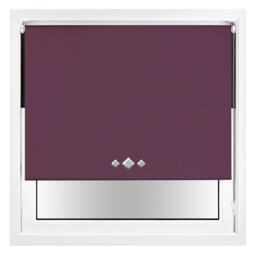 Blackout Roller Blind Diamond Eyelet Metal Fittings Purple Aubergine