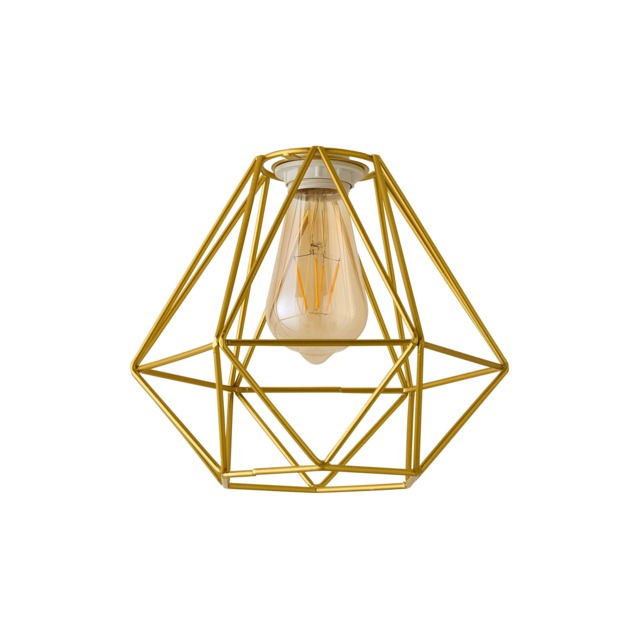 ValueLights Diablo Gold Metal Basket Ceiling Pendant Shade Gold