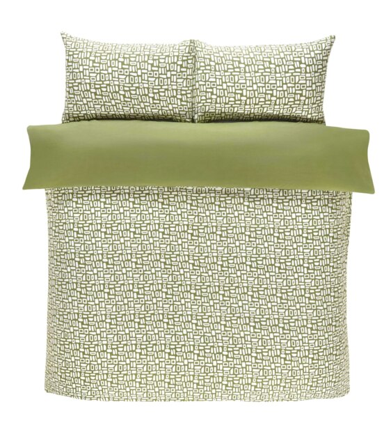 Pebbles Polyester Duvet Cover Set with Pillowcase Green Single 1
